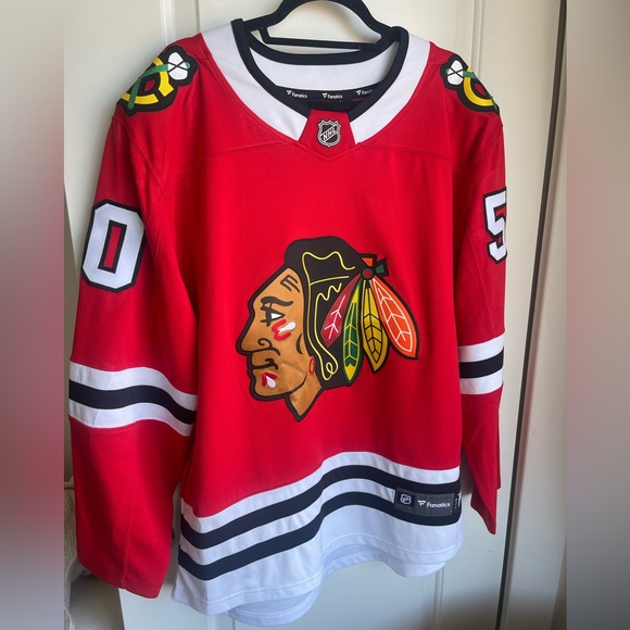 Signed Corey Crawford Chicago Blackhawks Crawford Jersey 50 NWOT - Picture 2 of 4
